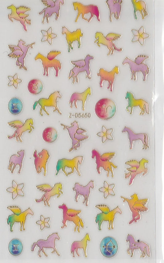 5D Self-Adhesive Nail Art Stickers - Unicorn D5650