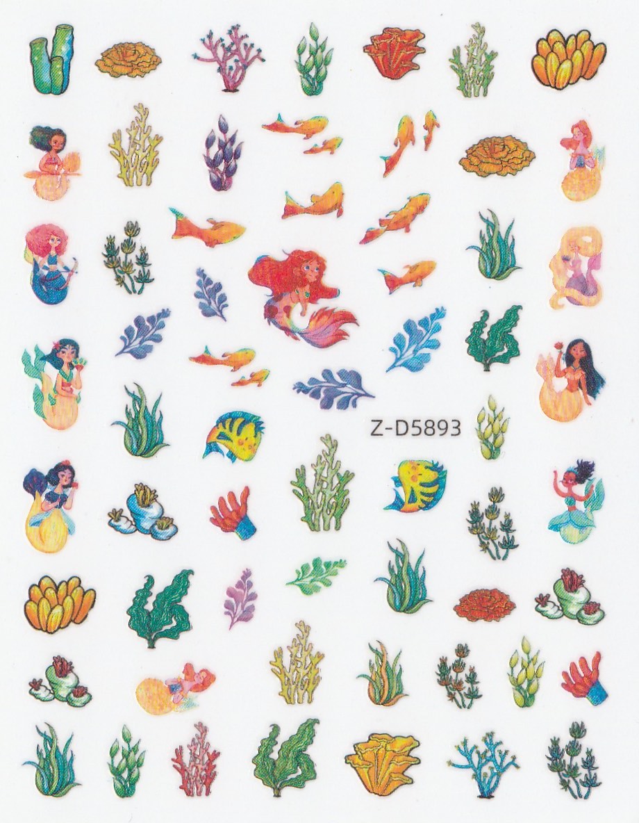 3D Self-Adhesive Nail Art Stickers -Sea Life D5893