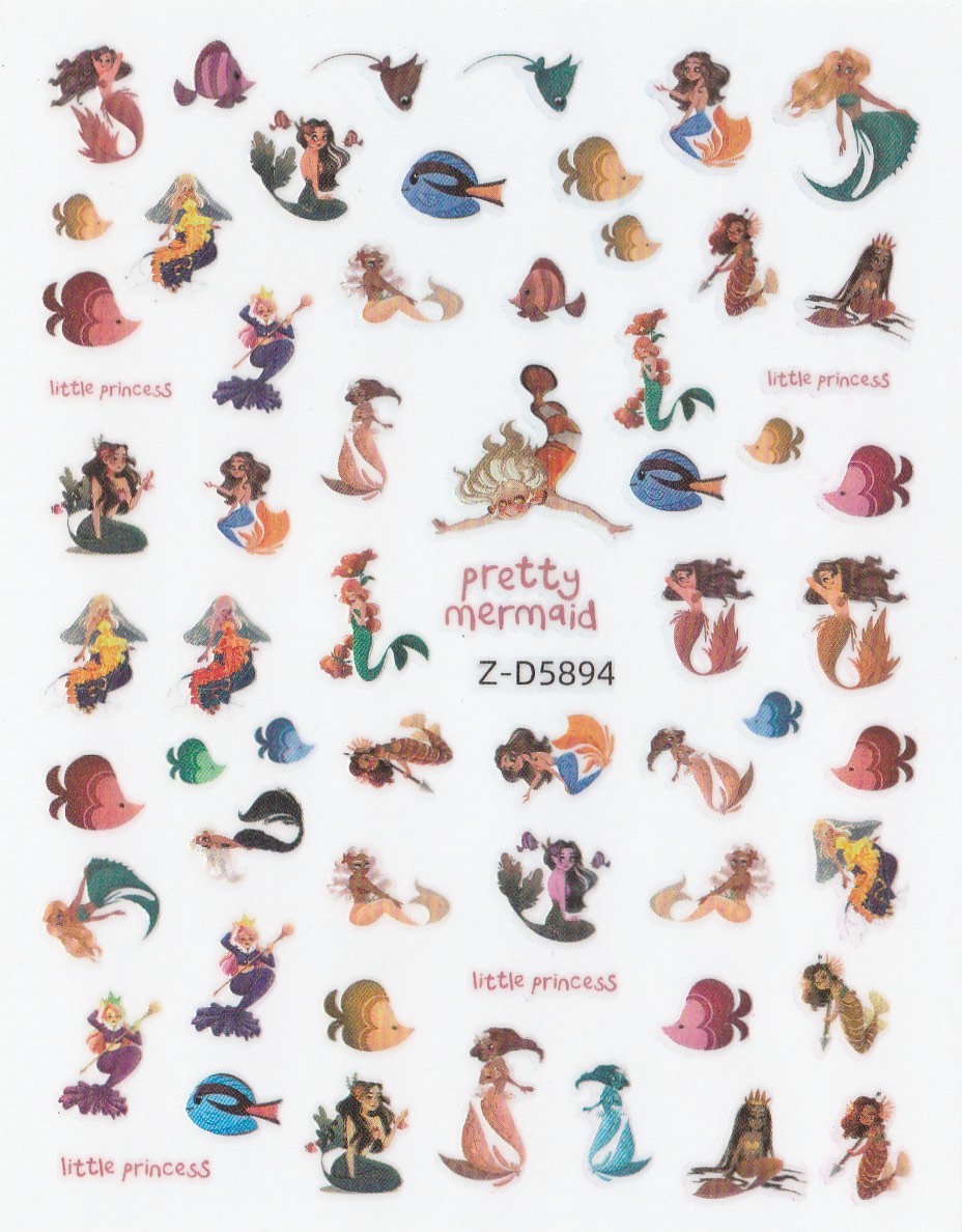 3D Self-Adhesive Nail Art Stickers - Pretty Mermaid D5894