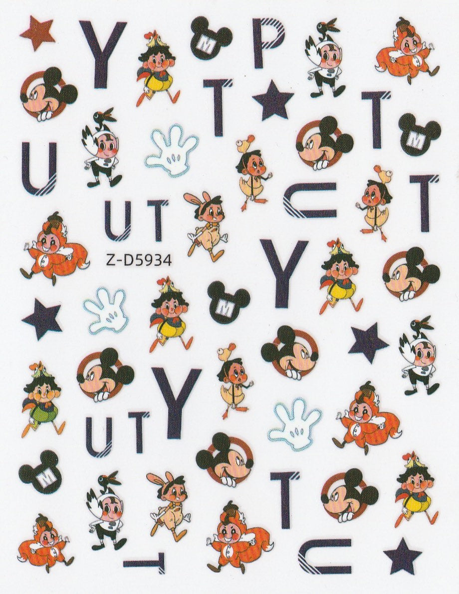 3D Self-Adhesive Nail Art Stickers - Micky D5934