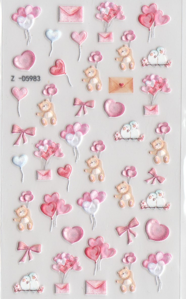 5D Self-Adhesive Nail Art Stickers - Balloons D5983