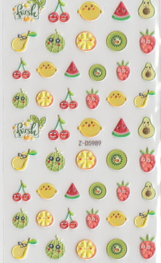 5D Self-Adhesive Nail Art Stickers - Fresh Fruits D5989A