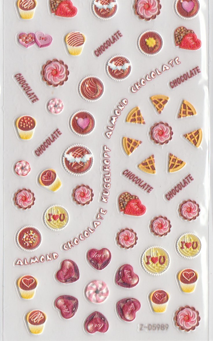 5D Self-Adhesive Nail Art Stickers - Chocolate D5989C