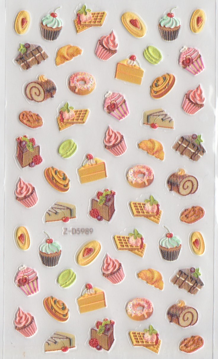 5D Self-Adhesive Nail Art Stickers - Muffins D5989D