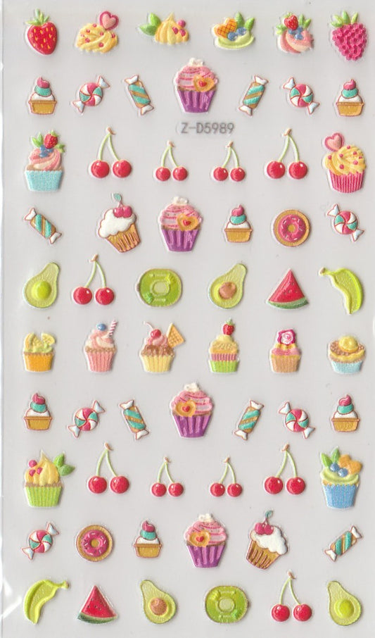 5D Self-Adhesive Nail Art Stickers - Fruits D5989