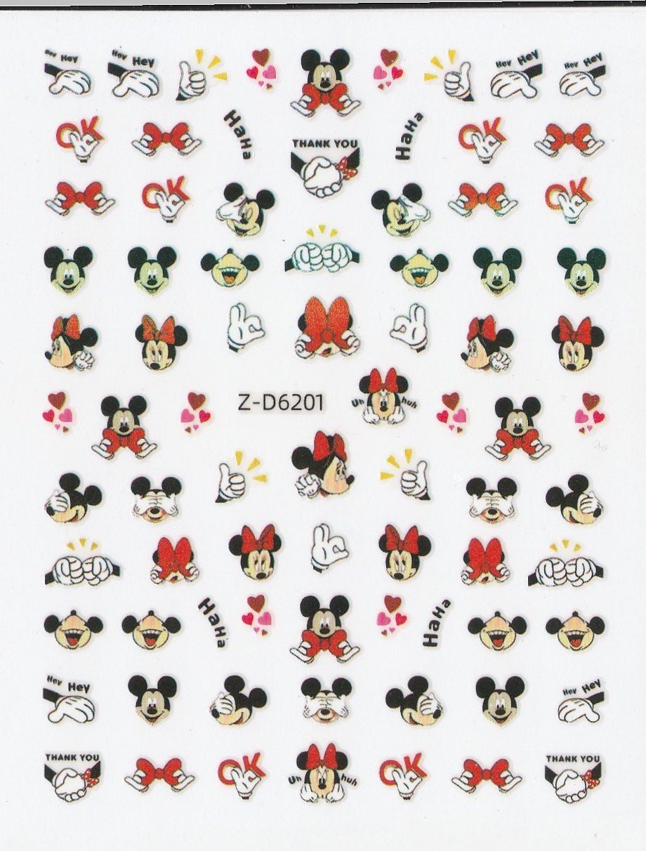 3D Self-Adhesive Nail Art Stickers - Mickey D6201