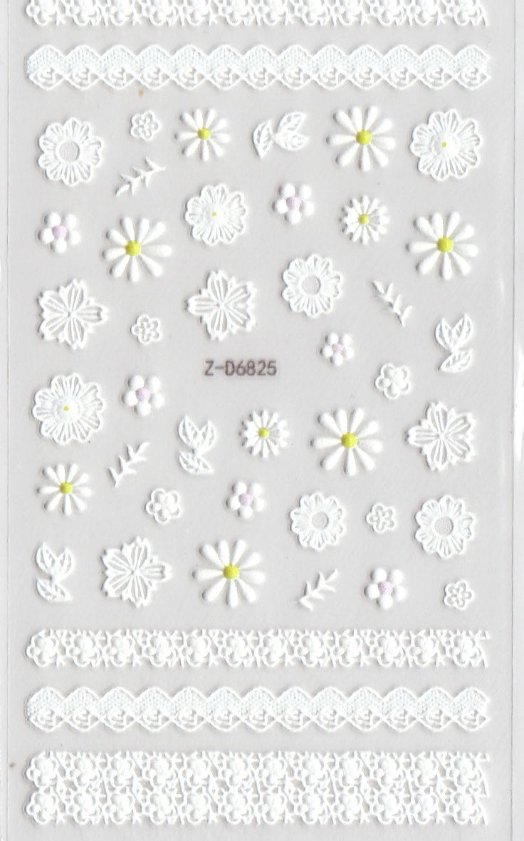 5D Self-Adhesive Nail Art Stickers - Flowers D6825