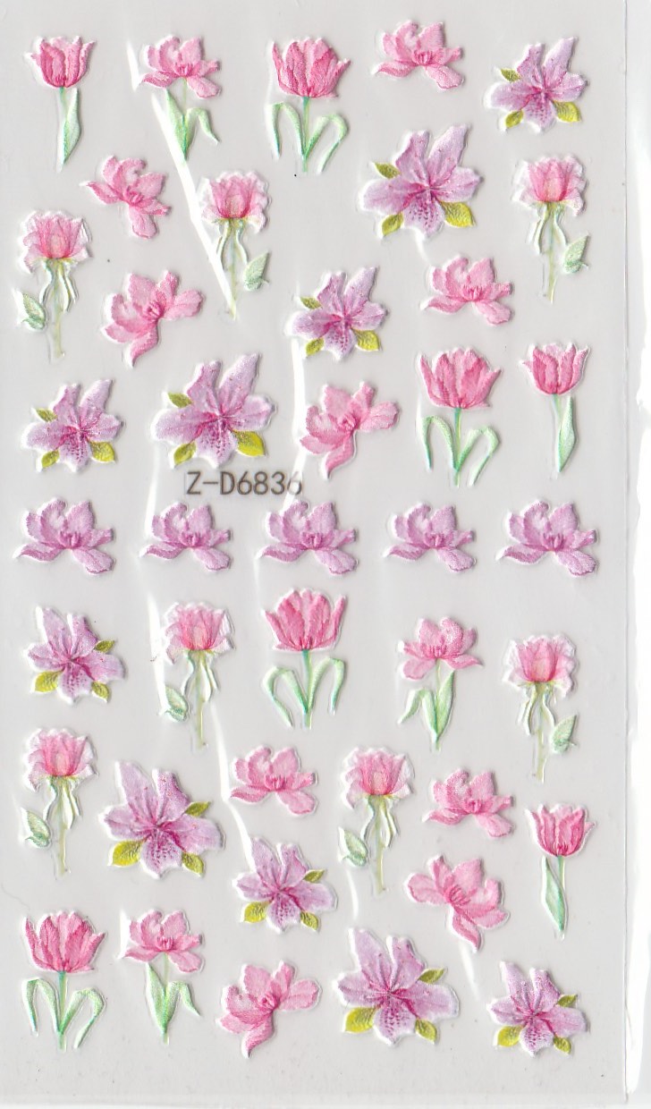 5D Self-Adhesive Nail Art Stickers - Flowers D6836