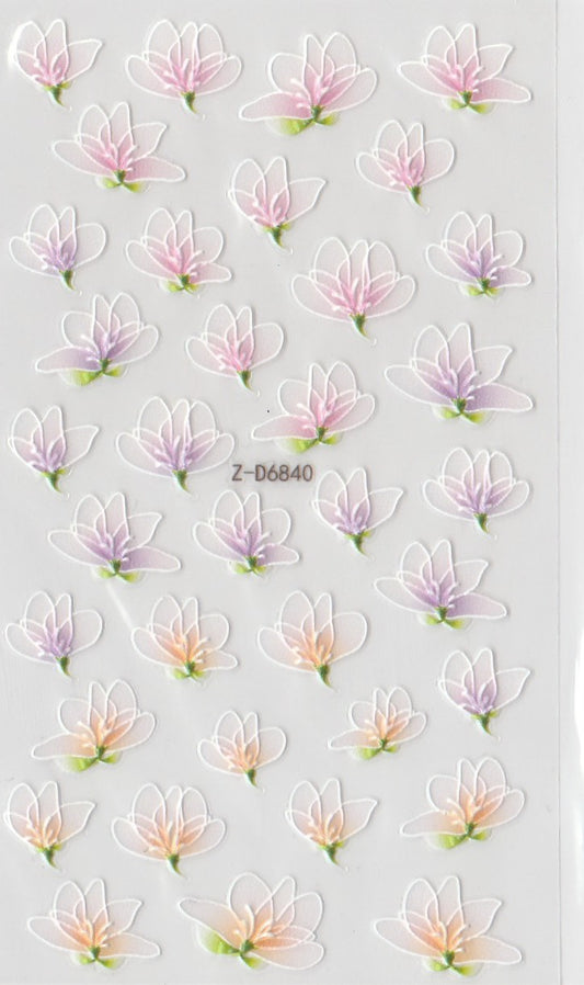 5D Self-Adhesive Nail Art Stickers - Flowers D6840