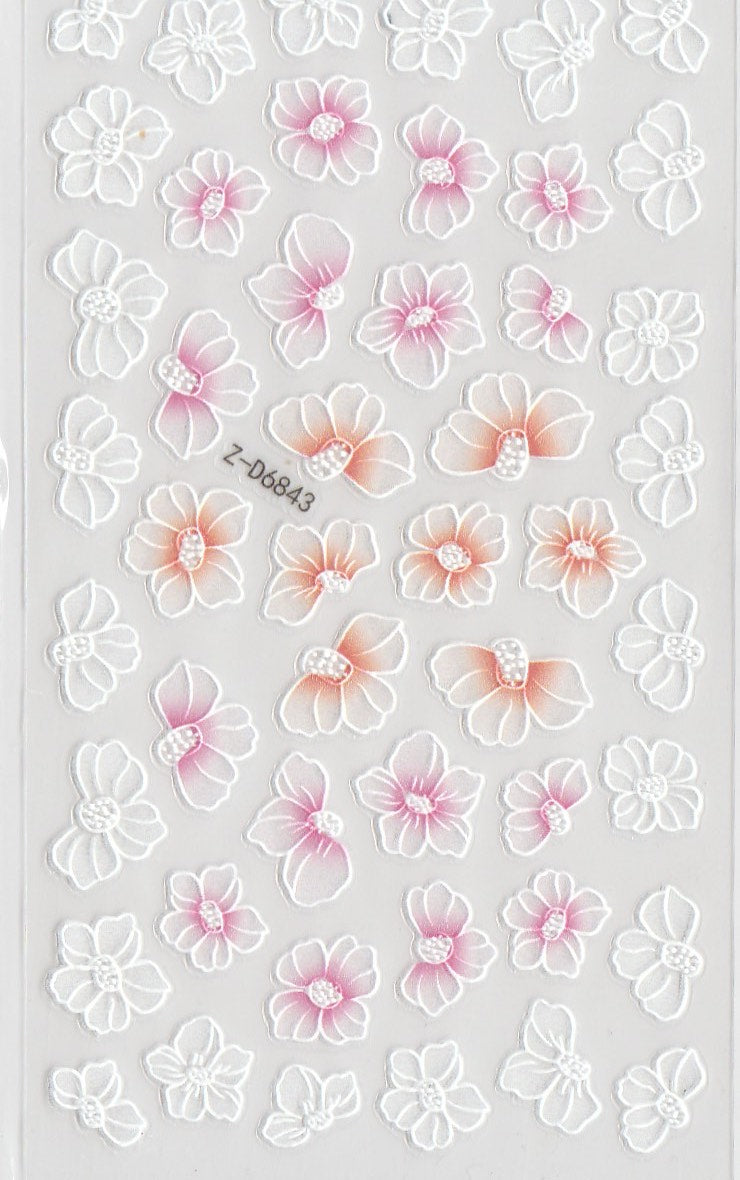 5D Self-Adhesive Nail Art Stickers - Flowers D6843