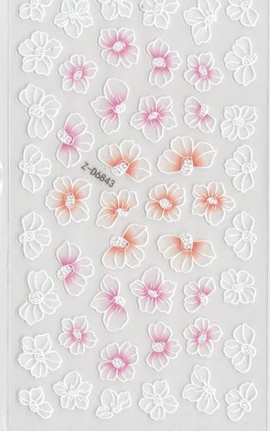 5D Self-Adhesive Nail Art Stickers - Flowers D6843