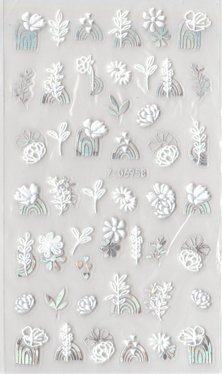 5D Self-Adhesive Nail Art Stickers - Flowers D6958S