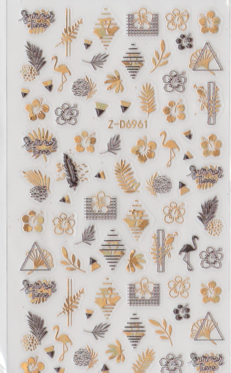 5D Self-Adhesive Nail Art Stickers - Summer Time D6961