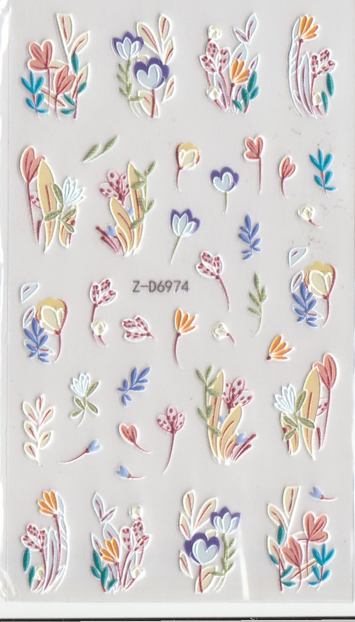 5D Self-Adhesive Nail Art Stickers - Flowers D6974