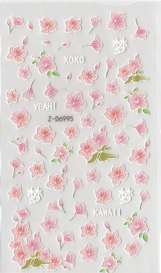 5D Self-Adhesive Nail Art Stickers - Flowers D6995