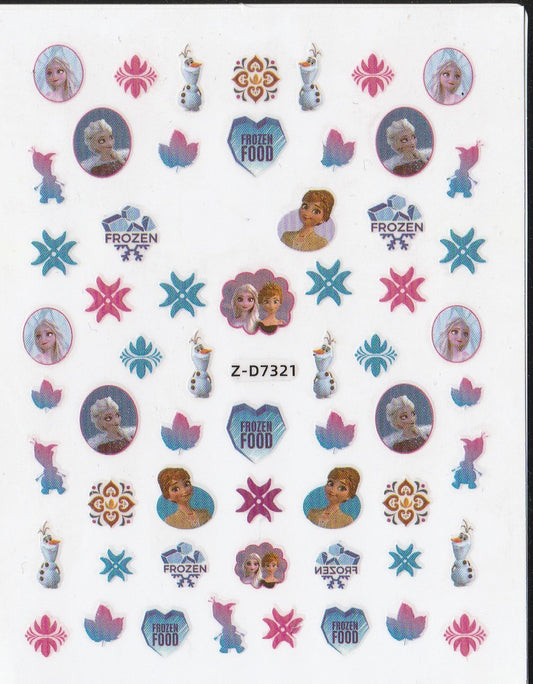 3D Self-Adhesive Nail Art Stickers - Frozen D7321