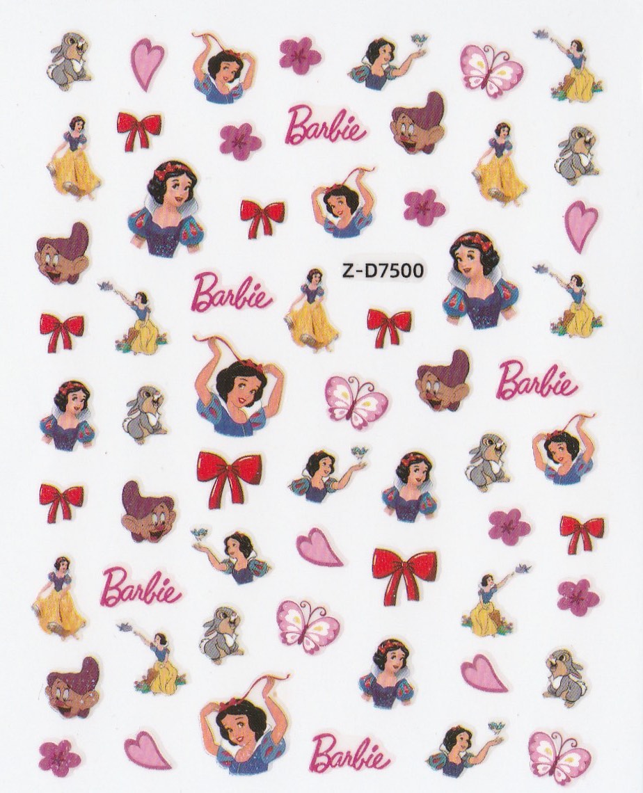 3D Self-Adhesive Nail Art Stickers - Snow white D7500