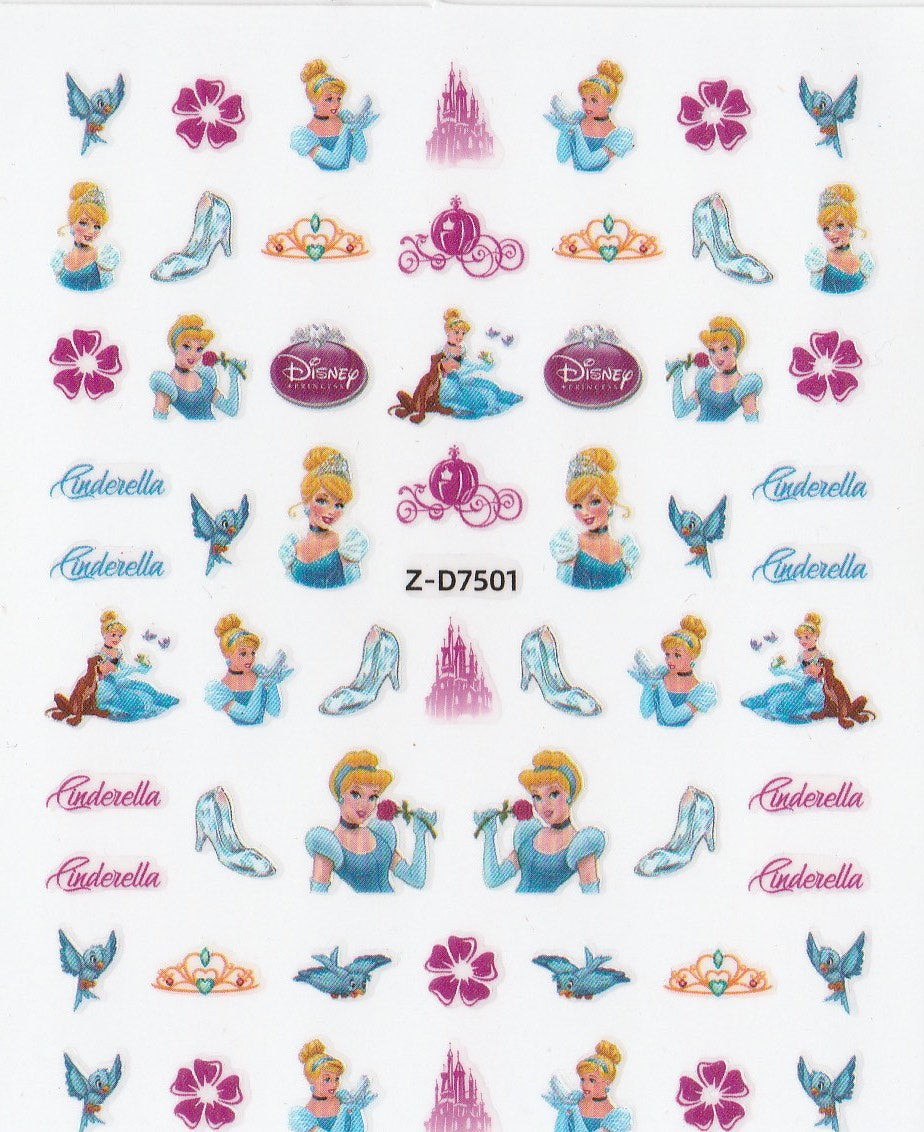 3D Self-Adhesive Nail Art Stickers - Cinderella D7501