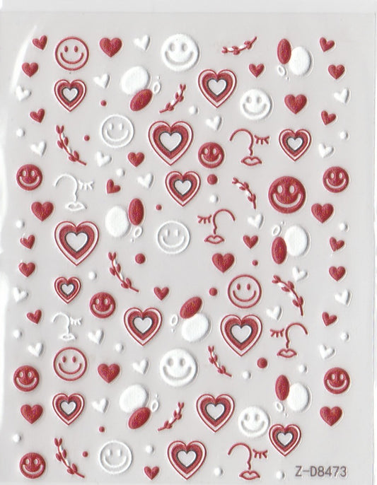 5D Self-Adhesive Nail Art Stickers - Smiley D8473