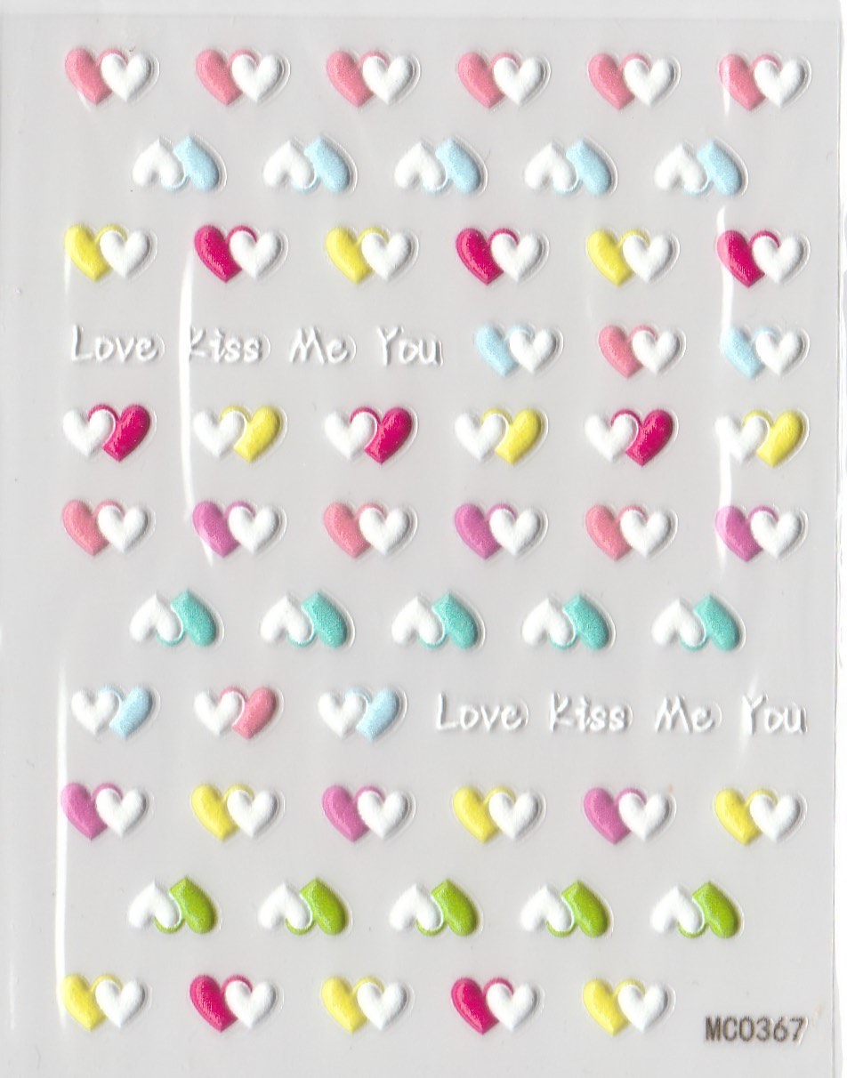 5D Self-Adhesive Nail Art Stickers - Hearts MC0367