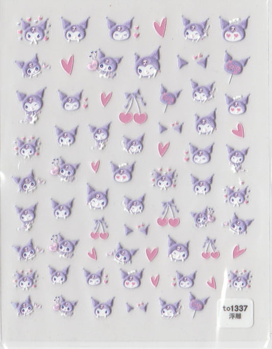 5D Self-Adhesive Nail Art Stickers - Kitty TO1337