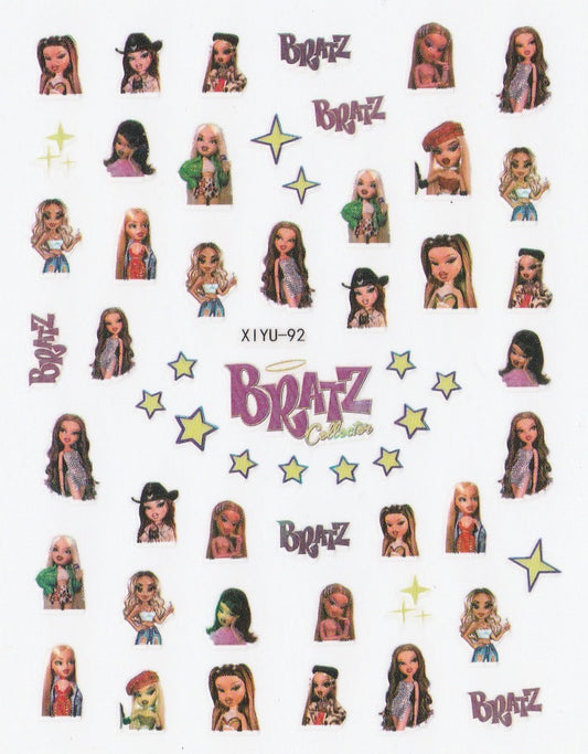 3D Self-Adhesive Nail Art Stickers - Bratz XIYU92