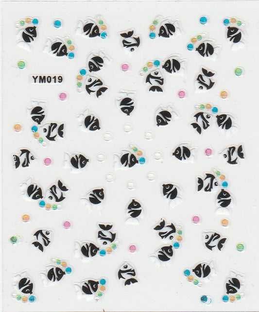 3D Self-Adhesive Nail Art Stickers - Colorful Fish YM019