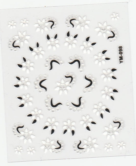 3D Self-Adhesive Nail Art Stickers - Colorful Design YM098