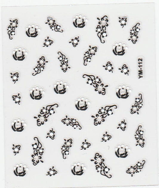 3D Self-Adhesive Nail Art Stickers - Colorful Design YM112