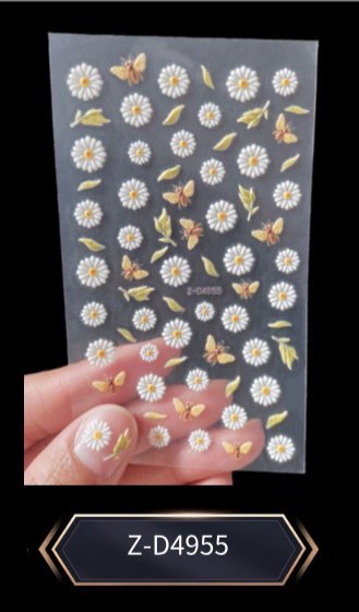 5D Self-Adhesive Nail Art Stickers - Flowers D4955