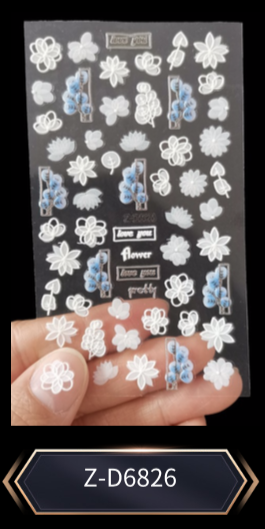 5D Self-Adhesive Nail Art Stickers - Flowers D6826