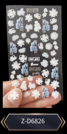 5D Self-Adhesive Nail Art Stickers - Flowers CA-6121