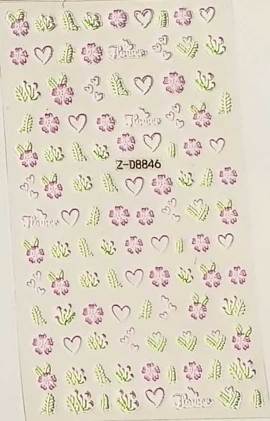 5D Self-Adhesive Nail Art Stickers - Flowers D8846