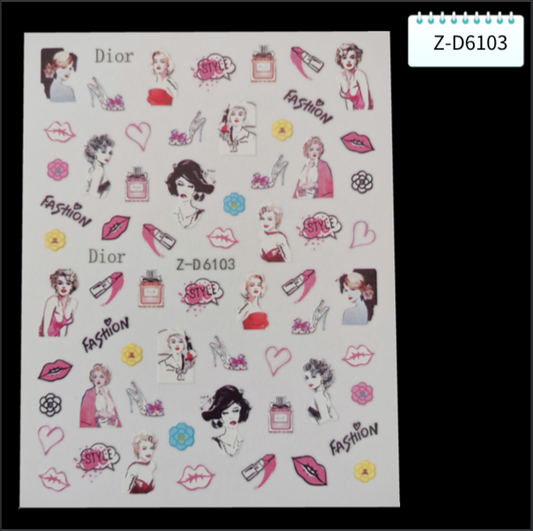3D Self-Adhesive Nail Art Stickers - Beauty D6103