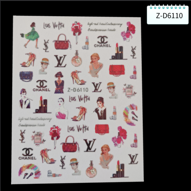 3D Self-Adhesive Nail Art Stickers - Fashion D6110