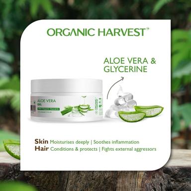 Aloe Vera Gel: With Organic Glycerine | Moisturizer for Women and Men | Aloe Vera Gel for Face and Hair | 100% American Certified Organic | Sulphate & Paraben-free - 200gm