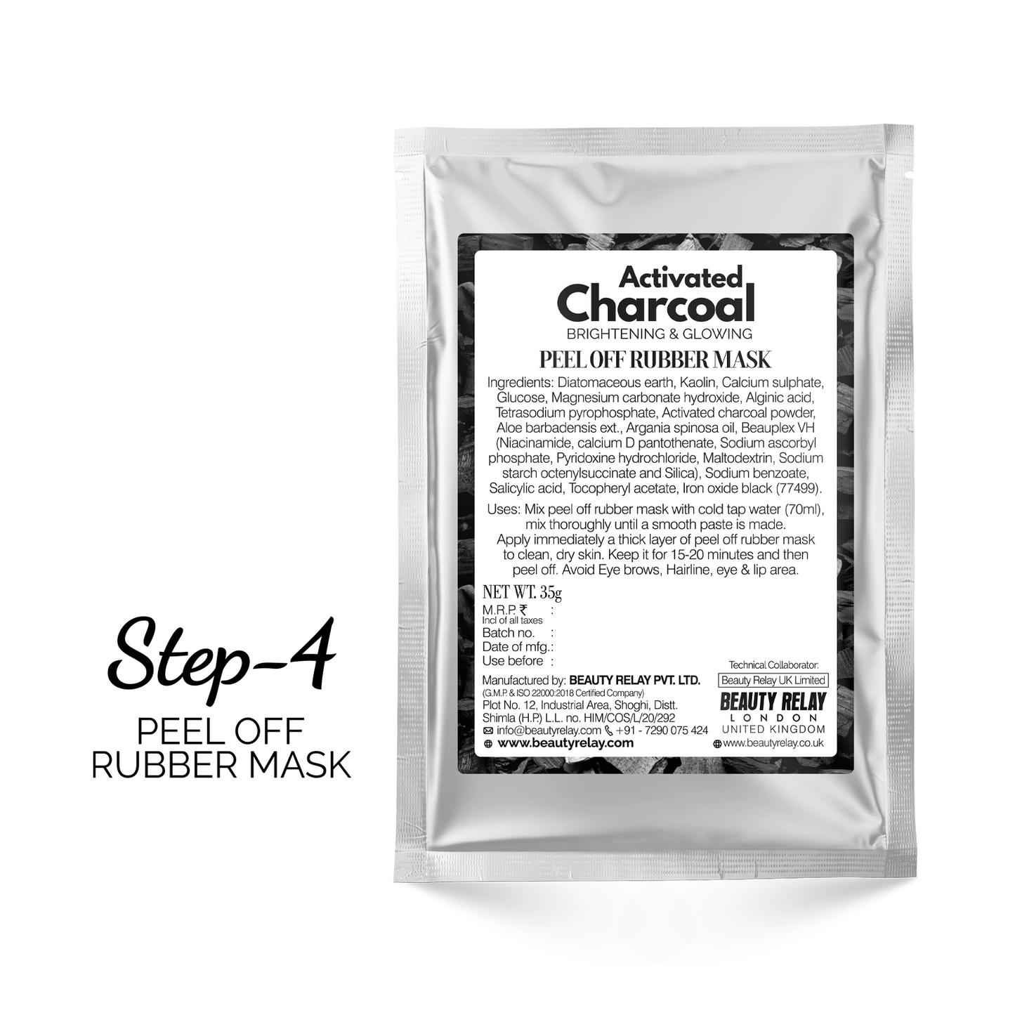 Activated Charcoal Facial Kit With Peel Off Rubber Mask
