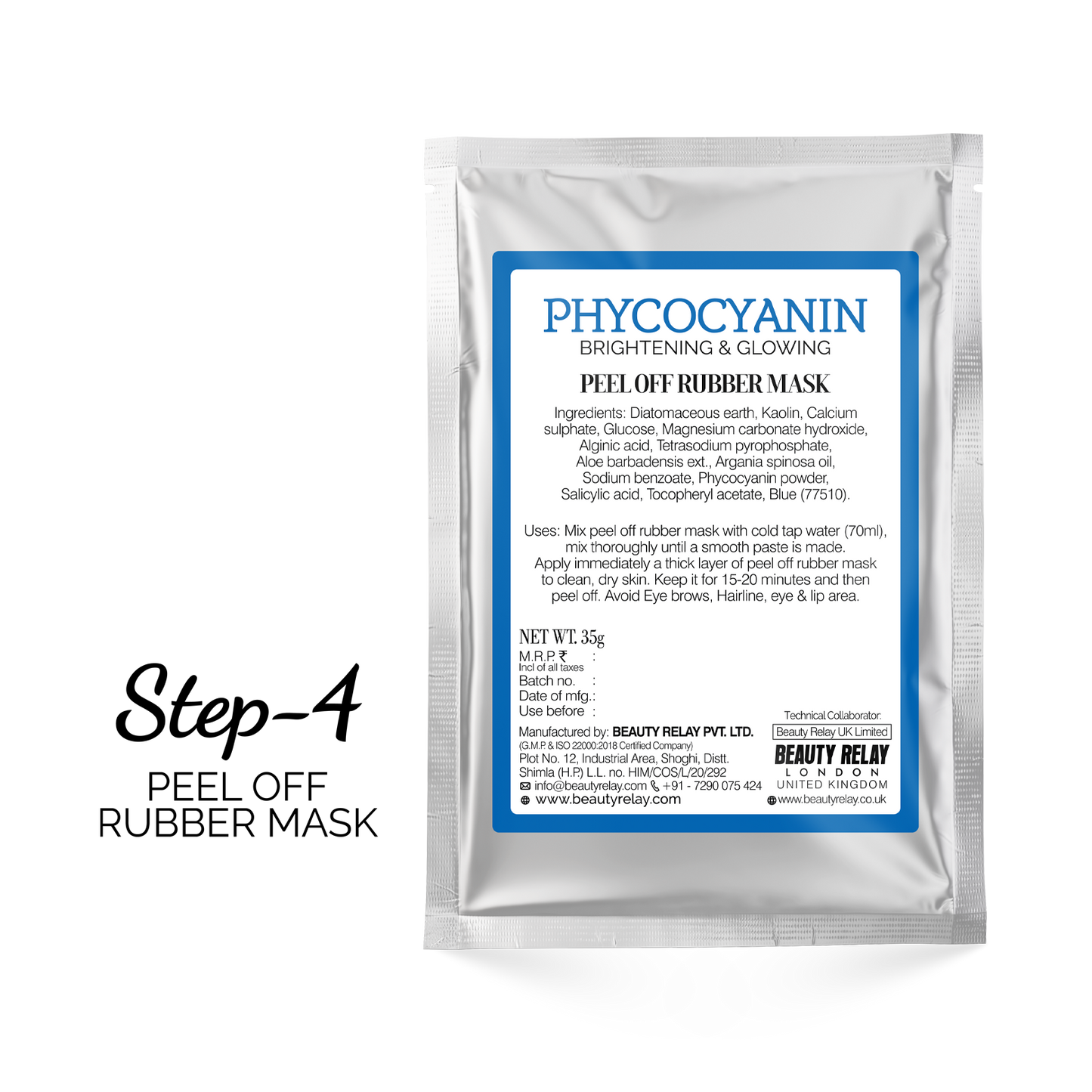 Phycocyanin Facial Kit With Peel-Off Rubber Mask