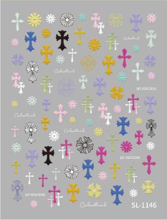 5D Self-Adhesive Nail Art Stickers - Cross 1146
