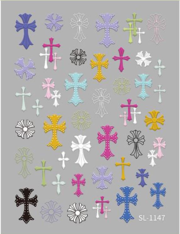 5D Self-Adhesive Nail Art Stickers - Cross 1147