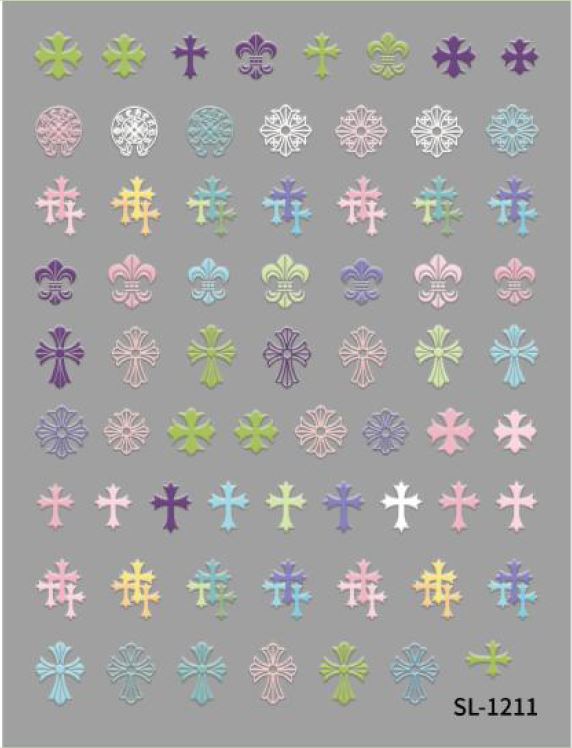 5D Self-Adhesive Nail Art Stickers - Cross 1211