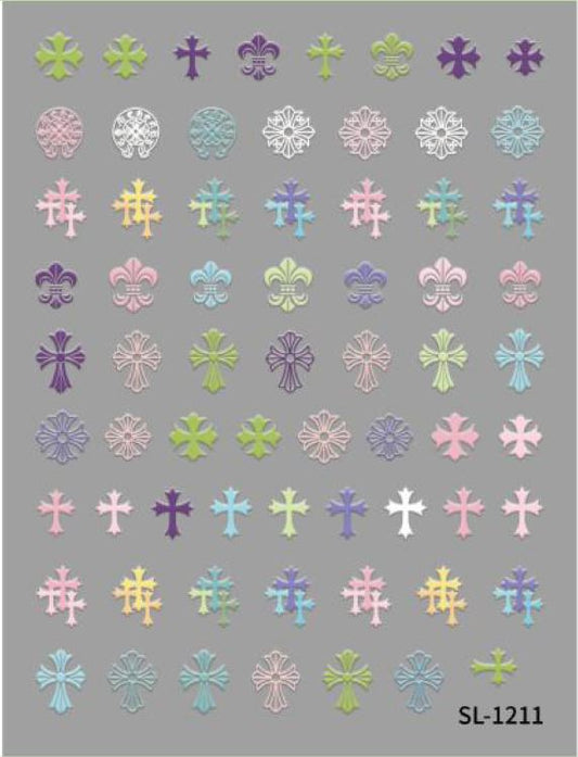 5D Self-Adhesive Nail Art Stickers - Cross 1211