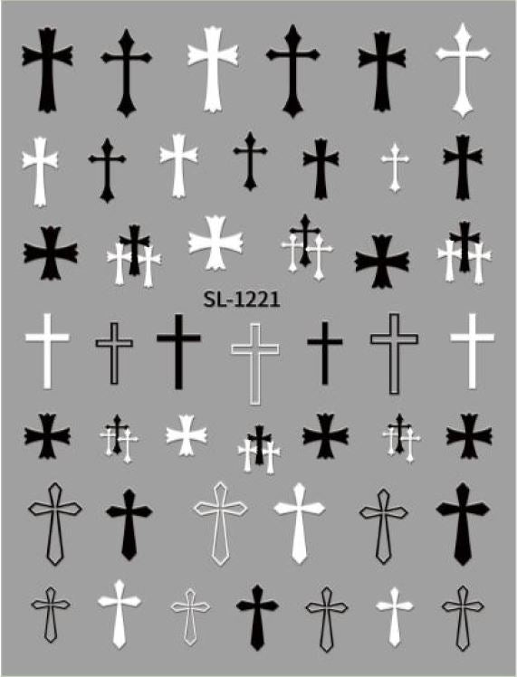 5D Self-Adhesive Nail Art Stickers - Cross 1221