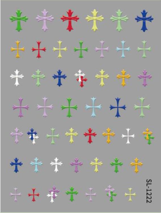 5D Self-Adhesive Nail Art Stickers - Cross 1222