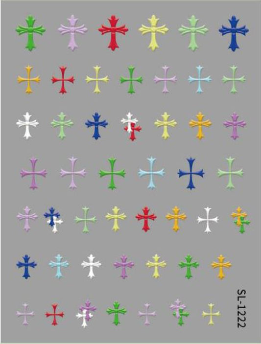 5D Self-Adhesive Nail Art Stickers - Cross 1222