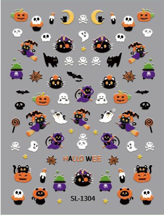 5D Self-Adhesive Nail Art Stickers - Halloween 1304
