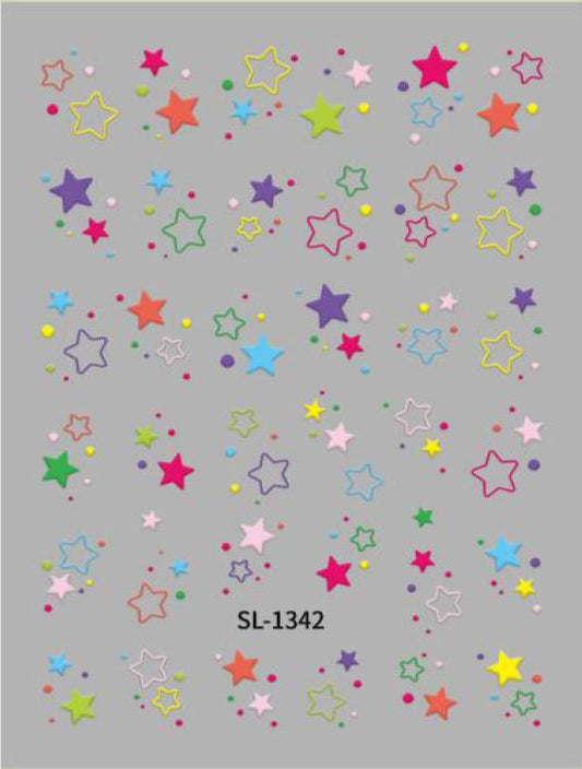 5D Self-Adhesive Nail Art Stickers - Stars 1342
