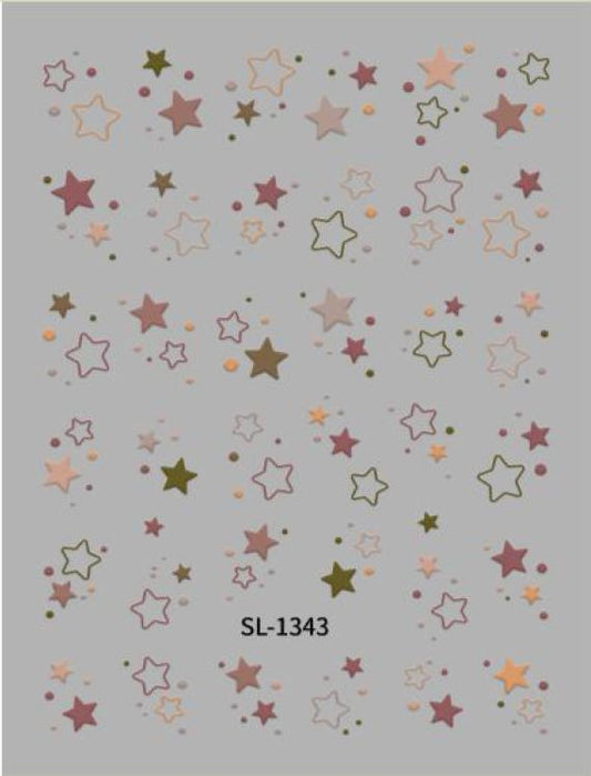 5D Self-Adhesive Nail Art Stickers - Stars 1343