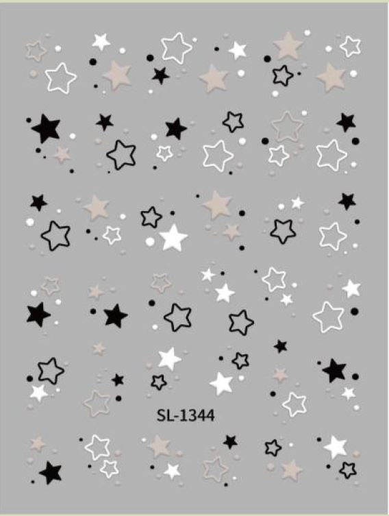 5D Self-Adhesive Nail Art Stickers - Stars 1344