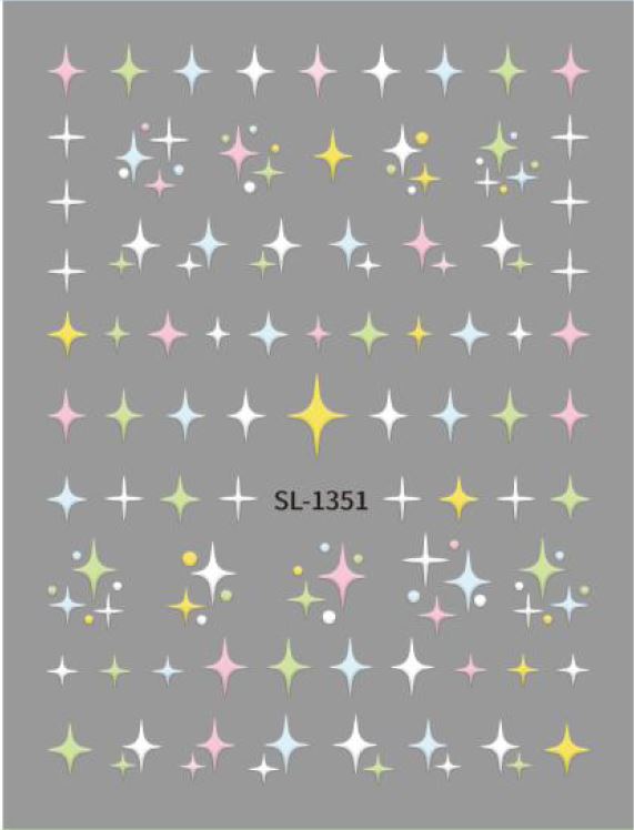 5D Self-Adhesive Nail Art Stickers - Stars 1351